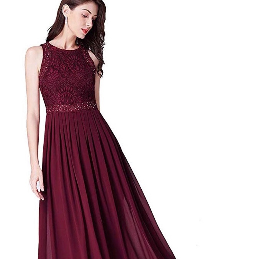 Ever Pretty Empire Waist Burgundy Size 4